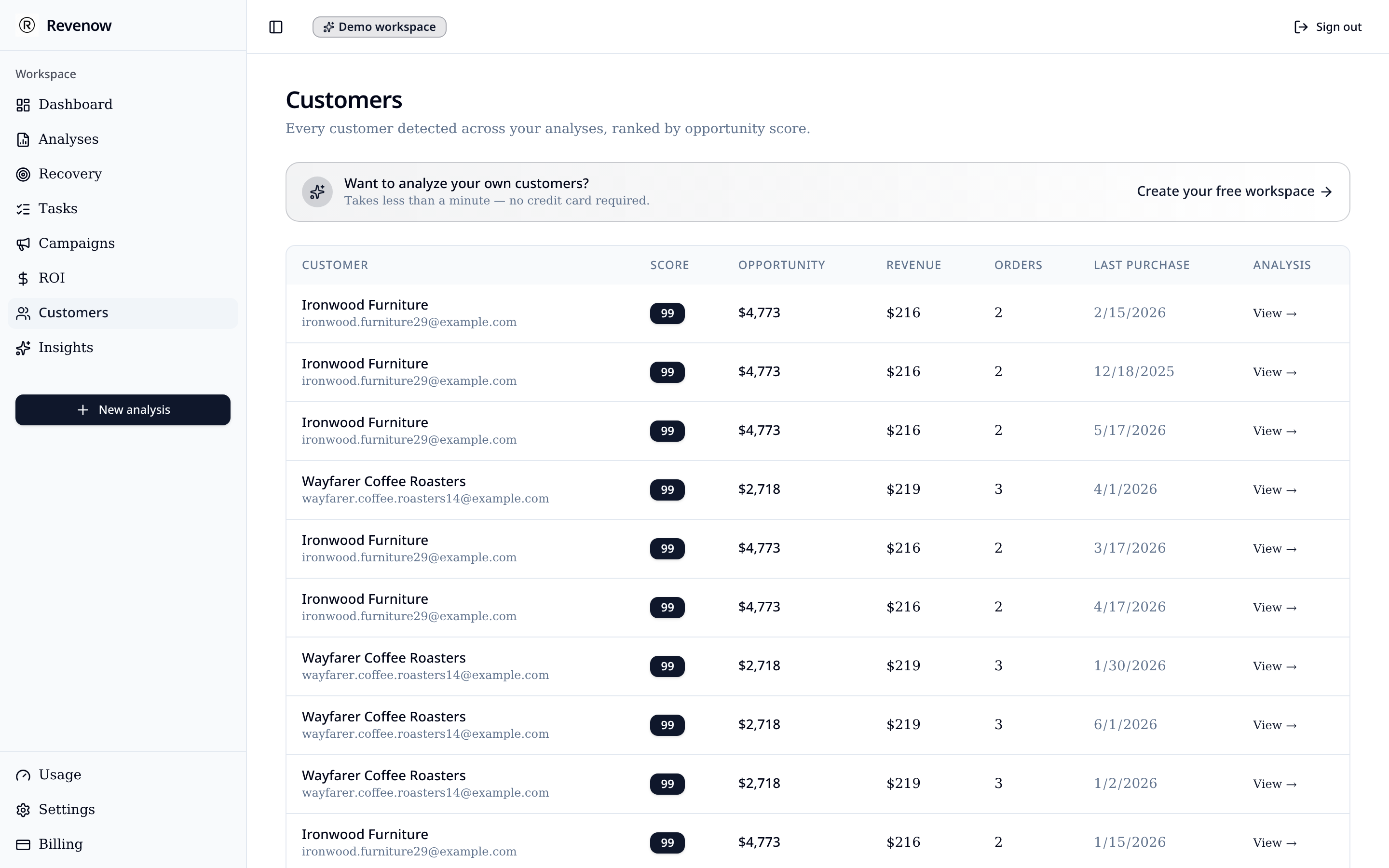 Revenow Customer Intelligence